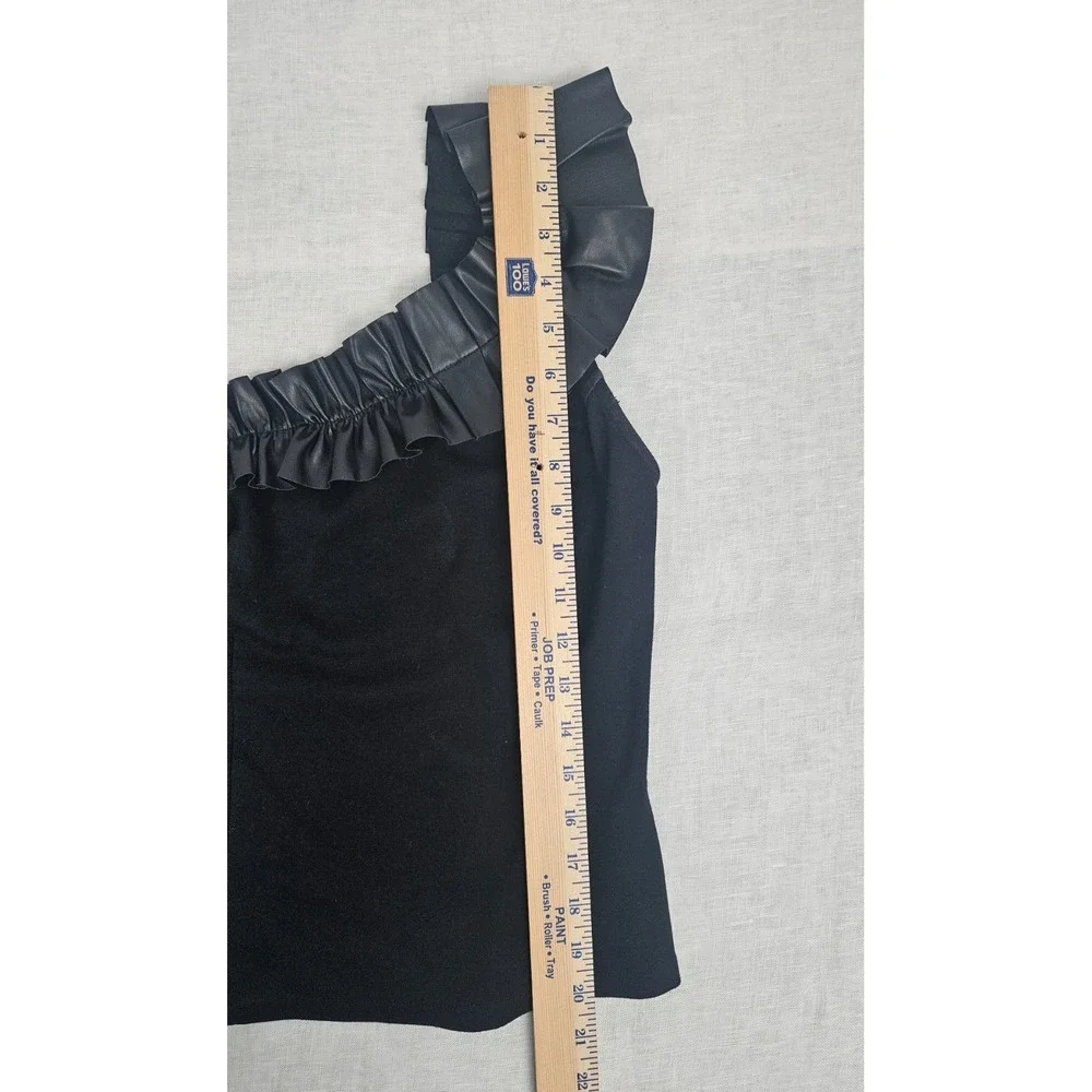 Sunday In Brooklyn Black One Shoulder Ruffle Top Anthropologie Size M Chic